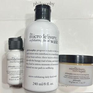 Philosophy microdelivery facial wash, microdelivery resurfacing peel.